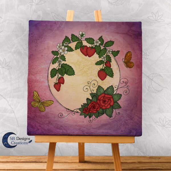 Volle Maan Art - Aardbeimaan Canvas Art - Strawberry Moon Full Moon Art-