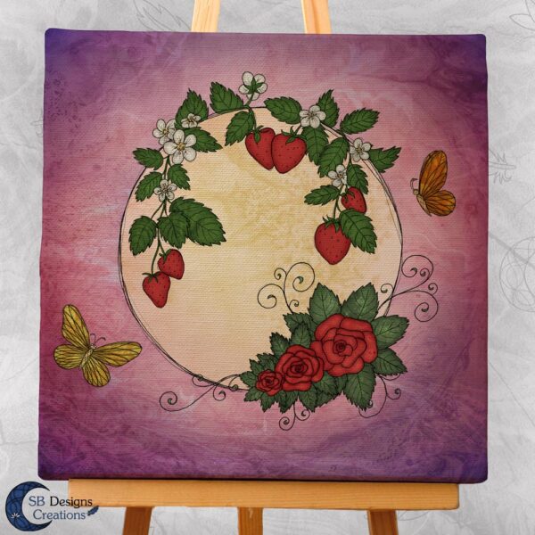 Volle Maan Art - Aardbeimaan Canvas Art - Strawberry Moon Full Moon Art-3-