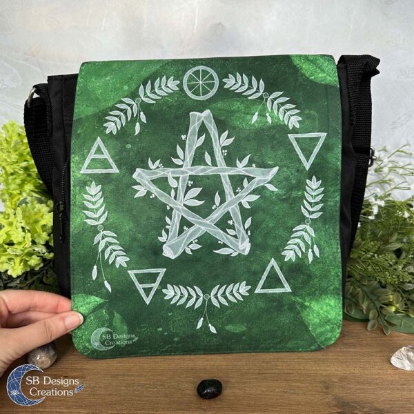 Elemental Magick Groen Pentagram Tas Groot Vierkant Pagan-2