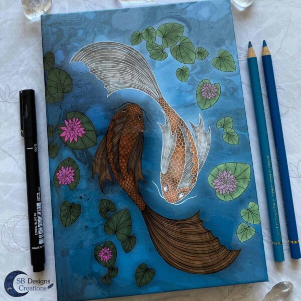 Pisces Zodiac blank hardcover notebook A5