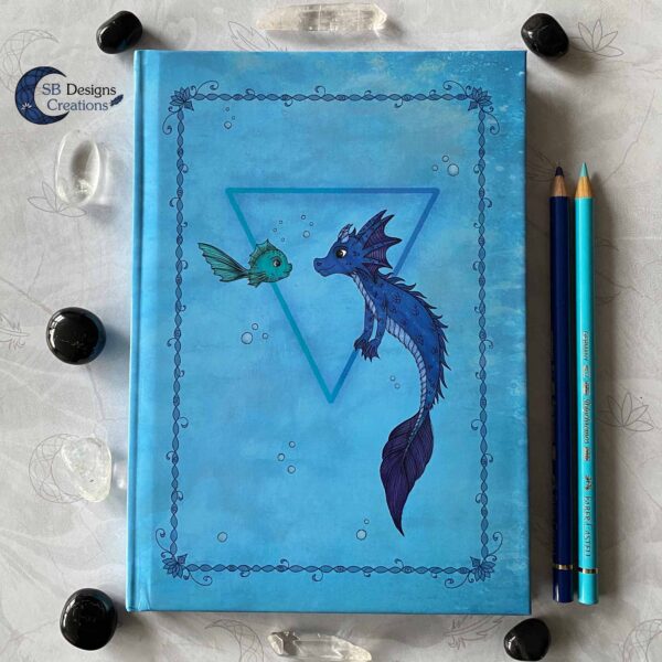 Water Draakje Notitieboek Magisch Journal Fantasy Art SBDesignsCreations Magische Wezens