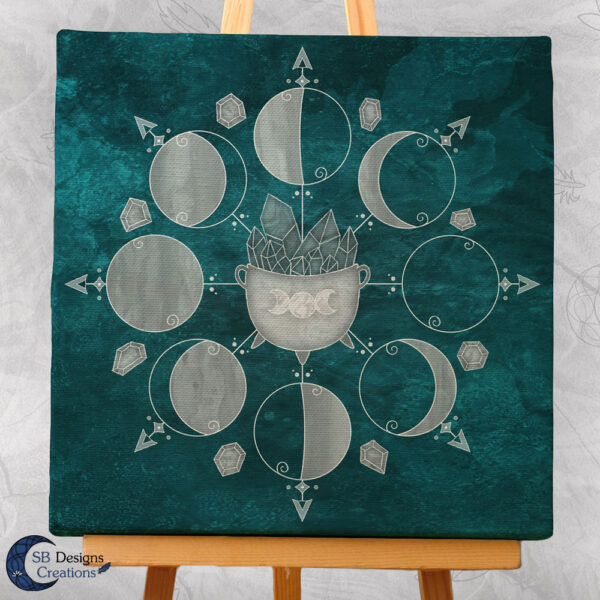 Canvas Art Moonphases Moon Crystals and Cauldron-3