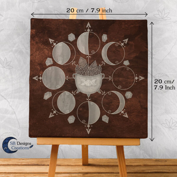 Moonphases Art Canvas Cauldron Brown 2