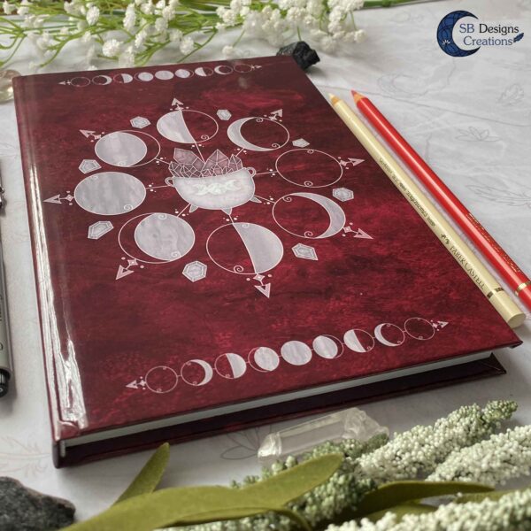 Witch Book Journal Moonmagic Moonphases Red-4