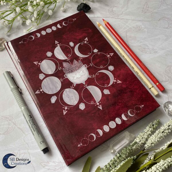 Witch Book Journal Moonmagic Moonphases Red-7