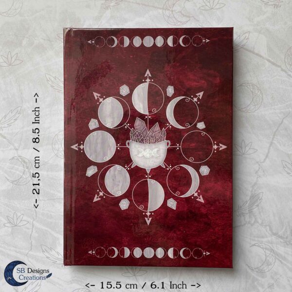 Witch Book Journal Moonmagic Moonphases Red-8