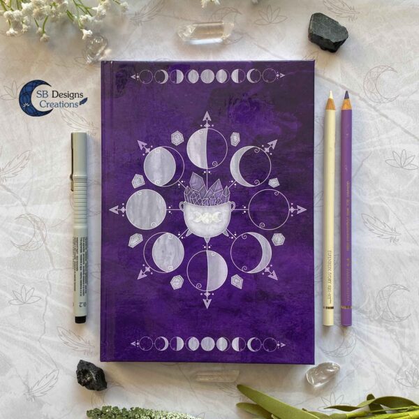 Moonphases Journal Cauldron Notebook Purple-1