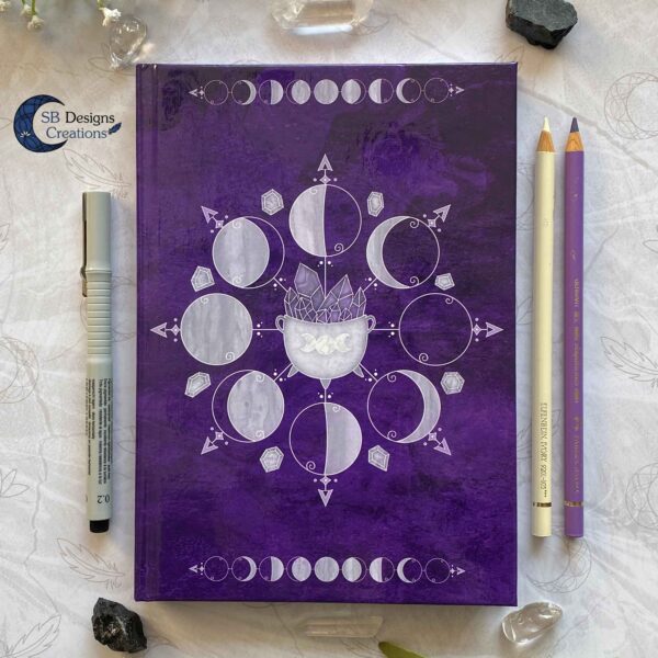 Moonphases Journal Cauldron Notebook Purple-2