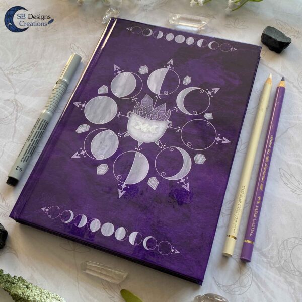 Moonphases Journal Cauldron Notebook Purple-4