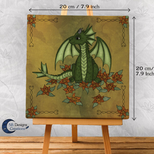 Natuur Flower Dragon Fantasy Art Canvas Print 20x20 Fantasy Home & Living-3