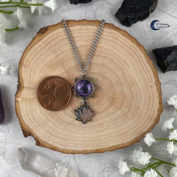 Lotus ketting paars water lelie spirituele chakra sieraden-4