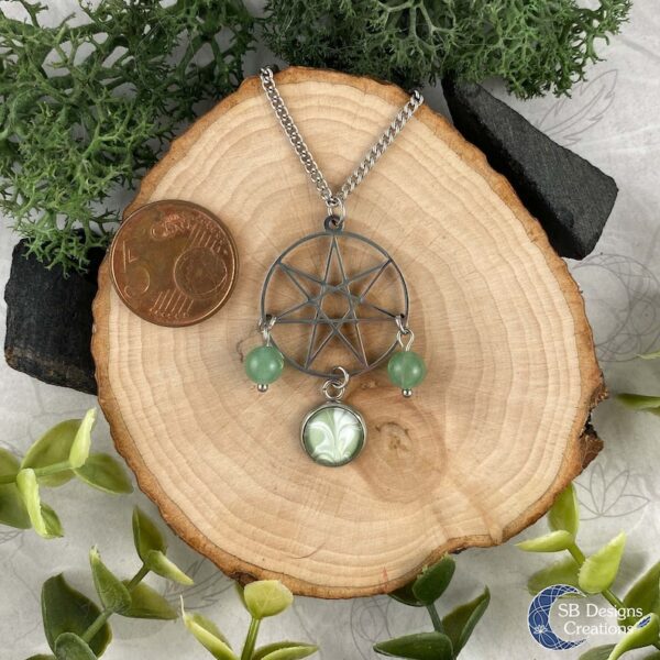 Heptagram Septogram Fairy star Elven star Ketting Aventurijn-3