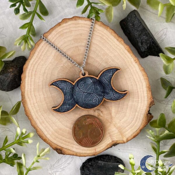 Maan Ketting Triple Moon grijs SB Designs Maan Magie