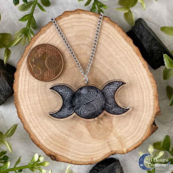 Triple Moon Grey Drievoudige Maanketting Grijs-3