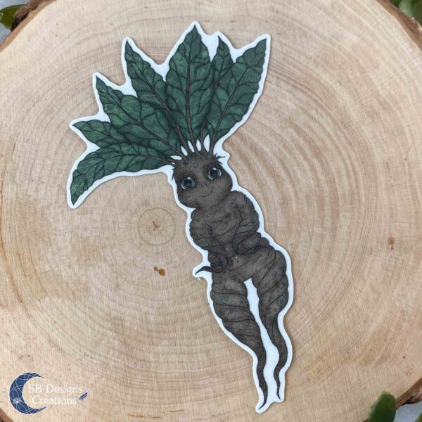 Mandragora Mandrake Creature Wezen Magisch Fantasy Laptop Sticker-2