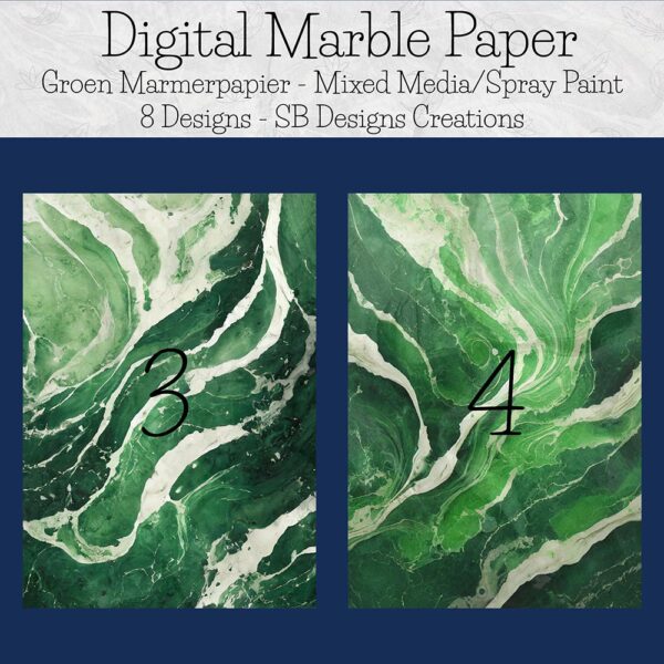 Digitaal marmerpapier Groen-Scrapbooking-Journaling-Book of Shadows-Mixed Media Texturen-3