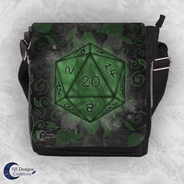 D20 Dungeons & Dragons Art Inspired- Kleine Schoudertas Fantasy Geek Groen