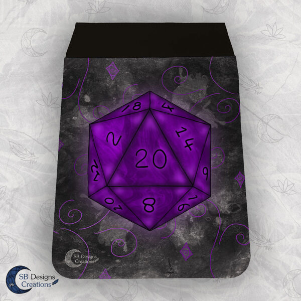 Losse Tas Flap Vierkant Groot - D20 Paarse Dobbelsteen D20 Dice