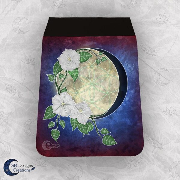 Moonflower Maanbloem Afnemende Maan Losse Tas Flap Vierkant Klein