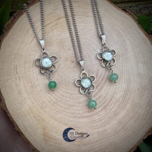 Bloem Lente Ketting Floral met Aveturijn Edelsteen Groene Sieraden-1