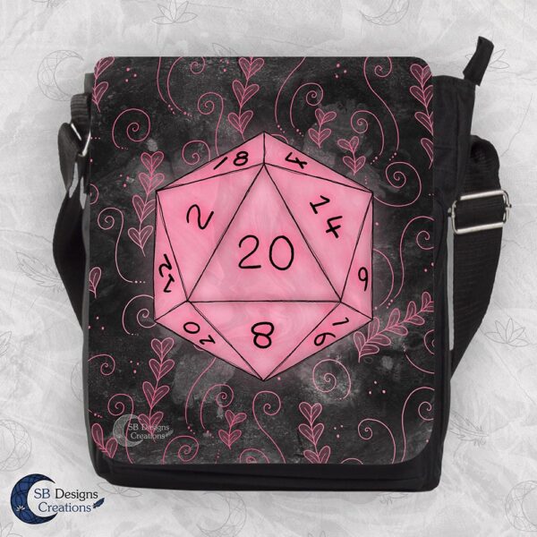 D20 Schoudertas DnD D&D Roze Tas - Fantasy Roleplay Tas