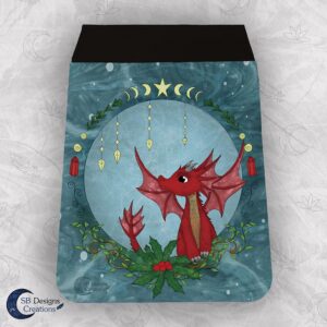 Losse Tas Flap Vierkant Groot - Yule Draakje Rood copy