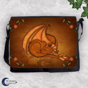 Slapend Draakje Oranje Grote Schoudertas - Sleeping Dragon Shoulder Bag Fire Dragon