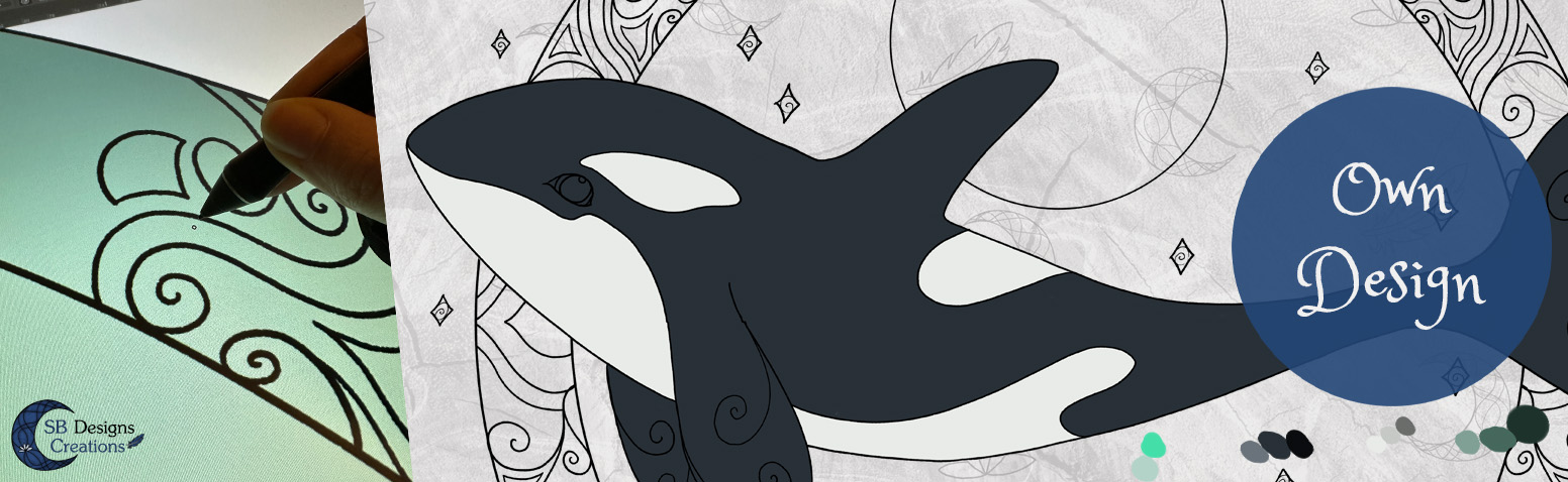 Handgetekende Illustratie Orka Handdrawn Illustration Killer Whale SB Designs Creations