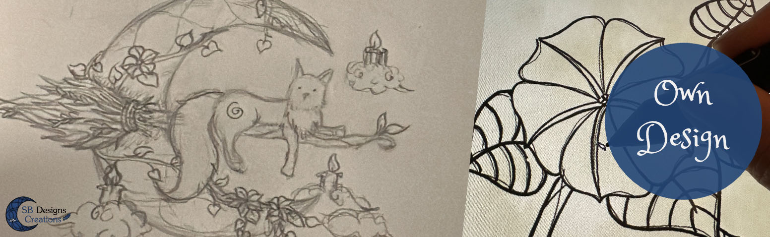 Handgetekende Dromenmagie Illustratie Zwarte Kat Witchy Vibes Art